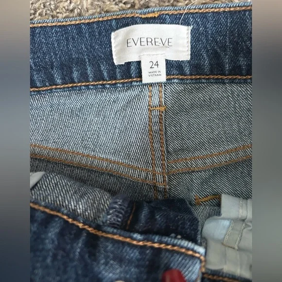 Evereve like new straight leg blue jeans size 24 - Picture 2 of 8